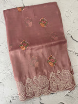 Soft crush Organza saree with embroidery and applique work MS14764 DuskyOnion(2)