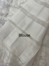 Soft Organza saree with thread work - MSH309 White