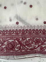 NetKota saree with chikankari machine embroidery - MS14622