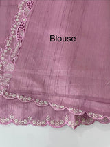 Cutwork Semi tussar saree MTSS674