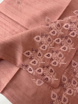 Cutwork Blended matka Tussar silk saree with embroidery MS4899