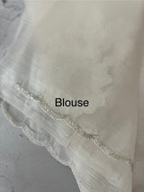 Crush Organza saree with applique work MBS676 White