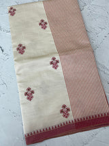 Blended tussar silk saree with embroidery- MSH490