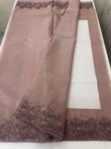 Soft Organza saree with embroidery borders - MCW786 DustyMauve