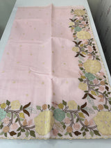 Chanderi cotton saree with embroidery borders - MSH4545 PastelPink