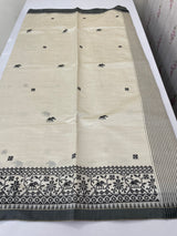 Blended tussar silk saree with embroidery- MSH490