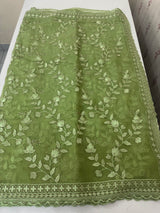 Soft Crush organza saree with embroidery and cutdana work - MOS5782