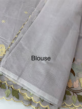 Chanderi cotton saree with embroidery borders - MSH4545 DustyLavender