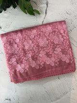 Glass tissue organza saree with embroidery MSF121 DustyPink (2)