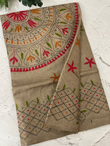 Kanta Handstitched Blended tussar silk saree MS15831