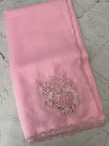 Crush Organza saree with applique work MBS676 BabyPink