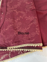 Blended tussar silk saree with embroidery- MSH158 Maroon