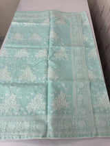 Premium Kota saree with chikankari inspired embroidery MS10303 PastelBlue