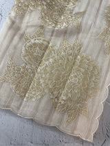Mul chanderi saree with tissue applique work MSH147- Offwhite and gold(3)