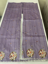 Blended tussar silk saree with embroidery- MS1072 Lavender