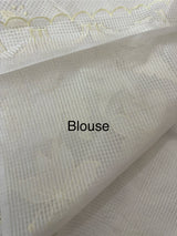 Moonga Kota checks saree with applique work MMC457 Ivory