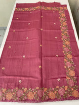 Blended tussar saree with cutwork border- MSHK695