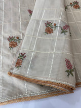 Pure soft kota silk saree with embroidery MS19078 Yellow