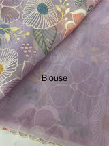 Viscose organza saree with thread work - MSH296 Lavender