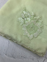 Crush Organza saree with applique work MBS676 PastelMintGreen