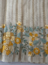 Mul chanderi saree with embriodery & zari lines MSH275