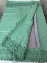 Crushed Matka Blended Tussar silk saree with cutwork borders MS4890 Green