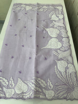 Kota Chanderi saree with applique work borders- MSH224 Lavender