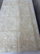 Soft Organza saree with Applique work MSLK478 Ivory