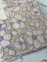 Mul chanderi saree with tissue applique work MSH211 Lavender