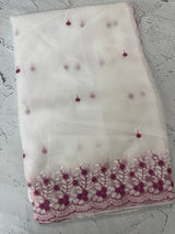 Soft Organza saree with embroidery borders - MCW896
