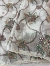 Handworked chiffon Organza saree MCS4534