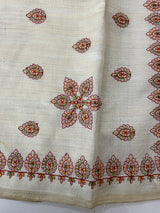 Blended semi tussar silk saree with embroidery MSJ679(2)