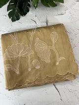 Blended Tussar silk saree with tissue applique work- MSH193 Beige