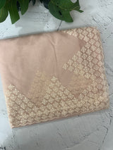 Soft Organza saree with embroidery and sequins borders - MCK286 NudePeach