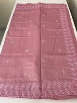 Semi tussar saree with cutwork MSHK566 OnionPink1