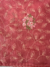 Soft kota checks saree with embroidery - MS7676