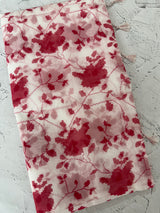 Lightweight Moonga Kota saree with prints MSH308 - White to Red