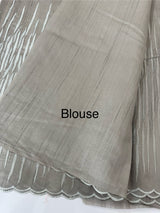 Semi tussar saree with thread work MTS490(1) CementGrey