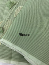 Kota Moonga checks saree with tissue applique work MMS431