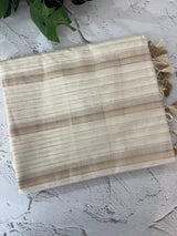Mul chanderi saree with zari lines- MSH243