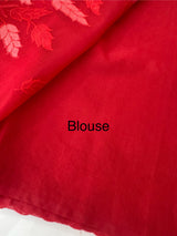 Kota Moonga checks Applique work saree MSH141(4)- Red