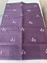 Kota checks saree with embroidery - MS7679 DarkMauve