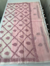 Kota Moonga checks saree with Chikankari work MSH241