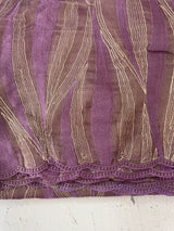 Georgette - Organza saree with thread work MS349 Mauve