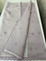 Moonga Kota checks saree with applique work MMC457 Lavender