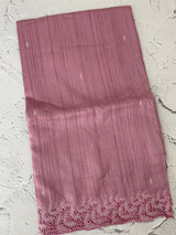 Semi tussar saree with cutwork MSHK566 OnionPink