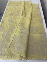Premium Silk organza saree with applique work MSSA671 Pastel DustyYellow