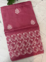 Soft kota checks saree with embroidery - MS7676 DarkPink
