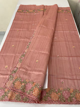 Blended tussar saree with cutwork border- MSHK695
