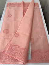 Viscose Organza saree with applique work-MSH101 (2) Peach